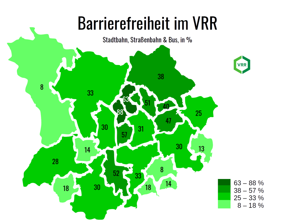 Barrierefreiheit im ÖPNV (VRR), Karte